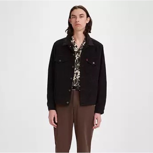 LEVI’S Black Corduroy Truckers Jacket - Picture 1 of 2